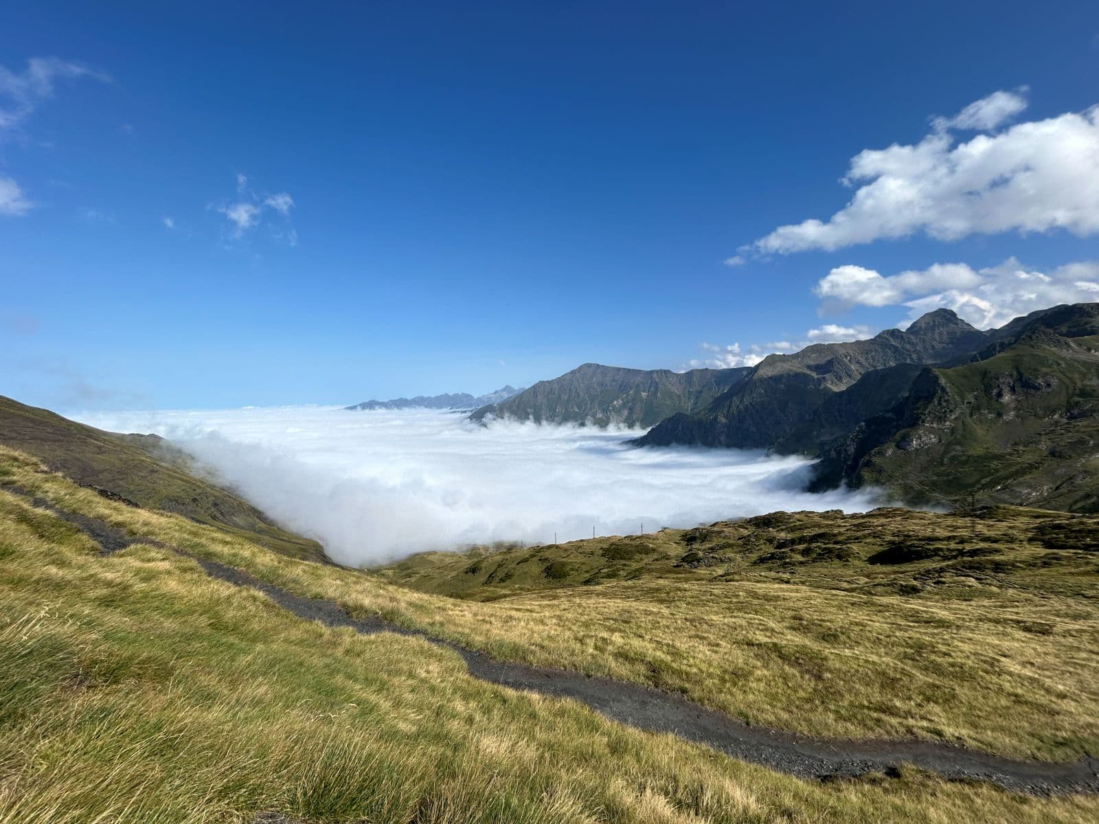 Above the clouds on the iron passes